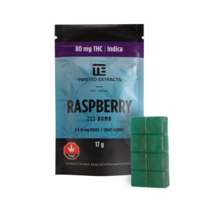 Raspberry ZzZ Bomb | Indica | 80mg THC | Twisted Extracts